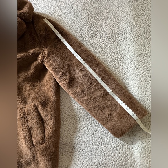 Ann Taylor Brown Faux Fur Coat Size L - Picture 8 of 11